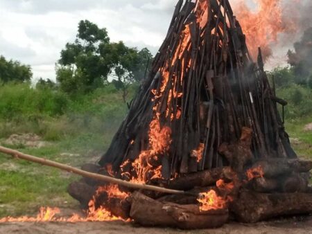 Togo: Plus de 1500 armes à feu illégales détruites par les autorités Au Togo, les autorités sécuritaires ont procédé ce mardi 4 octobre, à la destruction de 1507 armes à feu détenues illégalement par des civils. L’opération de destruction s’est déroulée au champ de tirs, à Agoè-Nyivé à Lomé. Ces armes collectées en un mois, sont remises volontairement aux forces de défense et de sécurité (FDS) et entre dans le cadre du projet « faire taire les armes » de l’Union Africaine (UA).