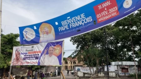 Pope Francis has arrived in the DRC